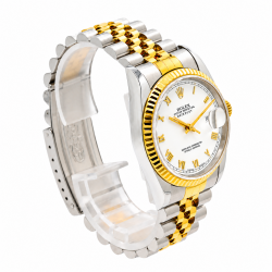 Rolex Datejust 36MM 16233 Two-Tone White Roman Dial Watch